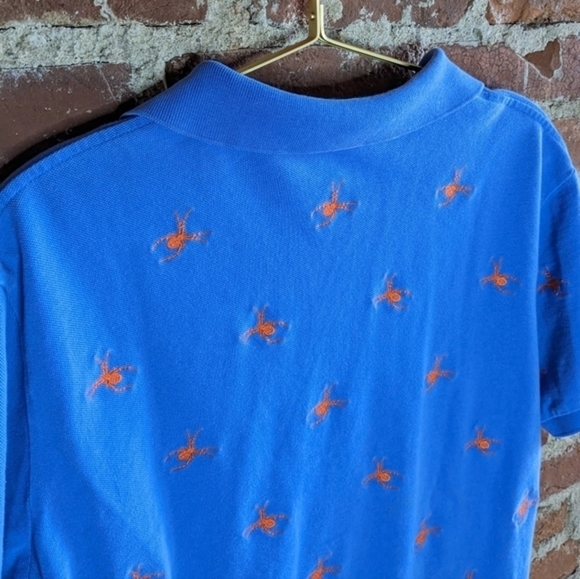 Halloween Polo‎ by Ralph Lauren Large Custom Fit Blue Polo w/ Embroidered Spider - Picture 6 of 10